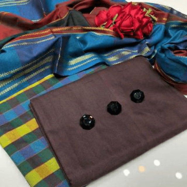 3 pieces suit's#
Check khadi Banarsi#