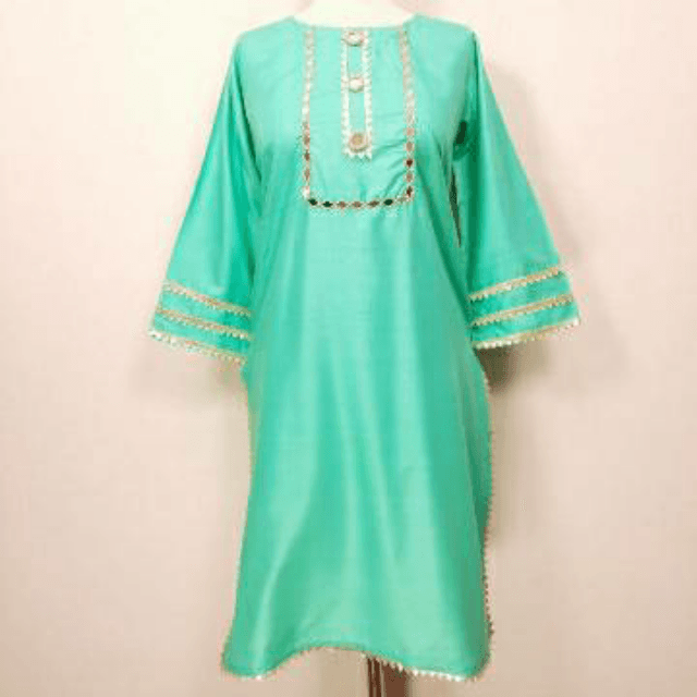 *Gota Lace Mirror Work Linen Shirts*