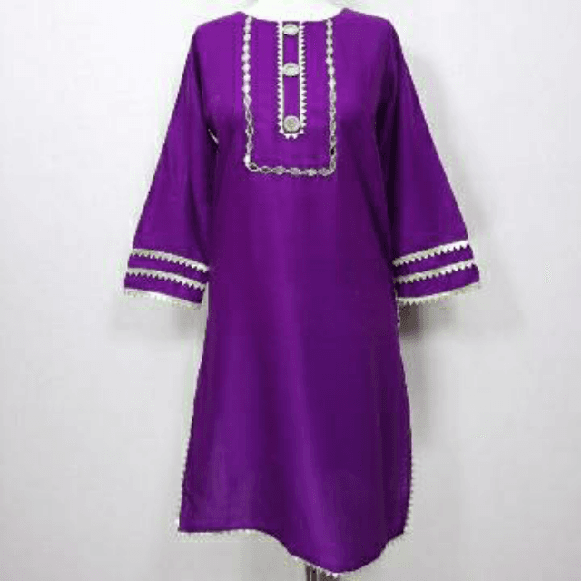 *Gota Lace Mirror Work Linen Shirts*