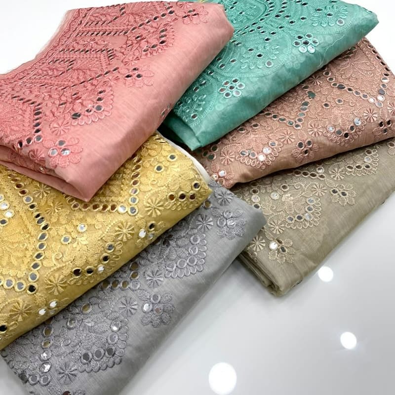 2pc dress paper cotton 
Shirt embroidered