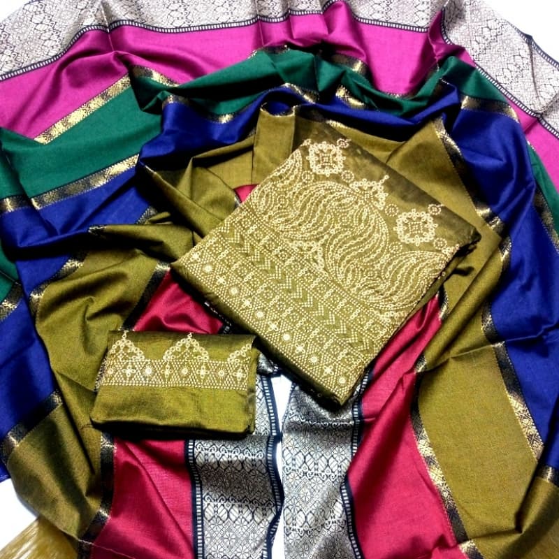 Winter stuff

Marina embroided shirt and trouser along multi showal 3pc sui