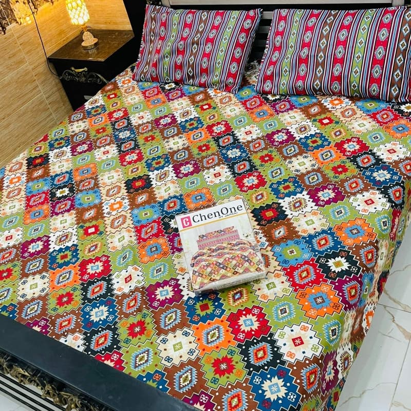*Cotton  Bedsheets*
 *Full Printed 3pc*